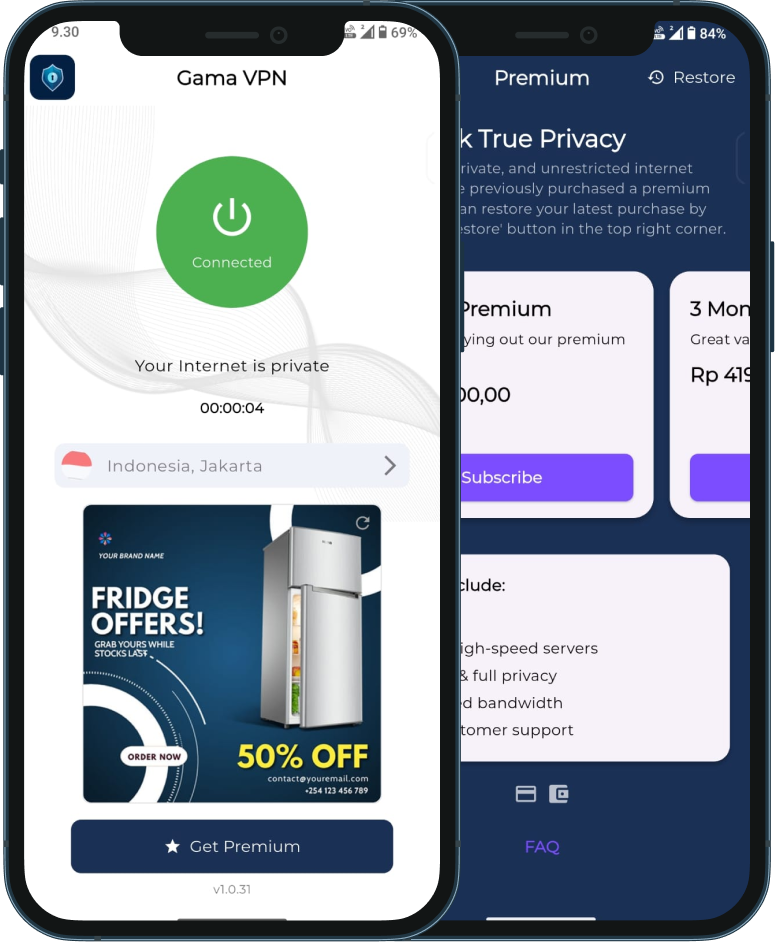 Gama VPN on iPhone